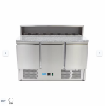  Ψυγείο προετοιμασίας πίτσας - 3 πόρτες - 136,5cm - 400L - με κάλυμμα από ανοξείδωτο χάλυβα